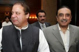 Pakistan Peoples' Party (PPP) leader Asif Ali Zardari and Former premier Nawaz Sharif