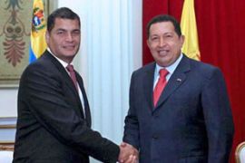 Ecuador's Correa and Venezuela's Chavez