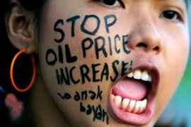 oil price increase protest face