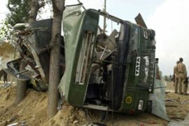 Kashmir military bus bomb explosion blast soldiers killed