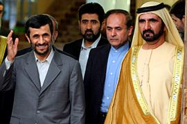 Ahmadinejad iwth Sheikh Mohammad bin Rashed al-Maktoum