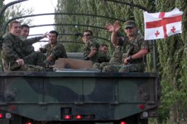 georgia soldiers troops south ossetia breakaway conflict war fighting