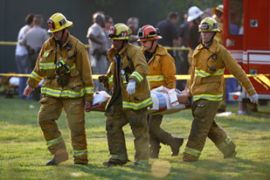 Firefighters injured man train crash