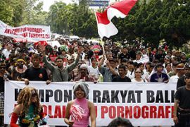 indonesia anti-porn protest
