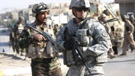 Iraqi soldier with US troops