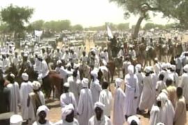 Omar al-Bashir holds rally in Sibdu, Darfur
