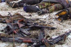Dagestan troops guns and bodies of separatists