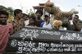 Sir Lankans celebrate defeat of Tamil Tigers