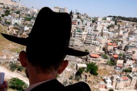 Israeli looks at settlement area in east Jerusalem
