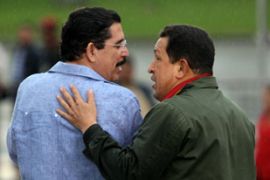 Manuel Zaleya - Honduran president with Hugo Chavez
