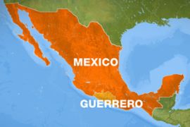 mexico map with state of guerrero