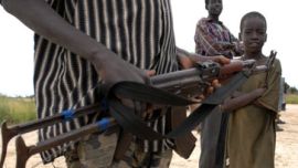 Armed residents of Duk Padiet in South Sudan