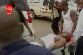Togo footballer on stretcher after shooting in Cabinda