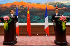 France''s President Sarkozy and China''s President Hu Jintao