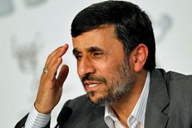Iran''s President Ahmadinejad speaks during a news conference at the Shanghai World Expo site