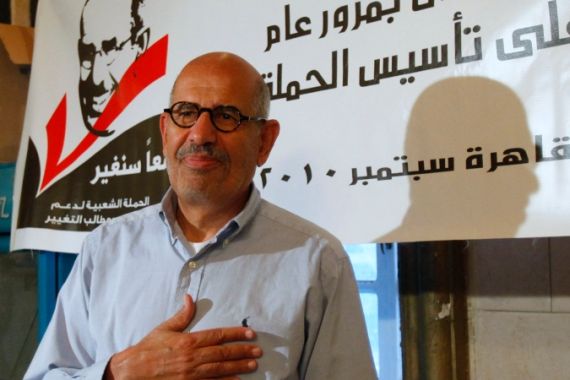 ElBaradei with supporters