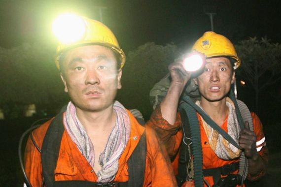 Rescue workers at China coal mine