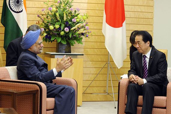 india prime minister manmohan singh, japan prime minister naoto kan