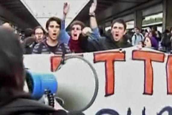 Italy student protest