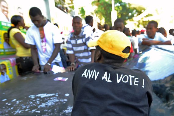 HAITI-ELECTIONS-MICHEL MARTELLY SUPPORTERS