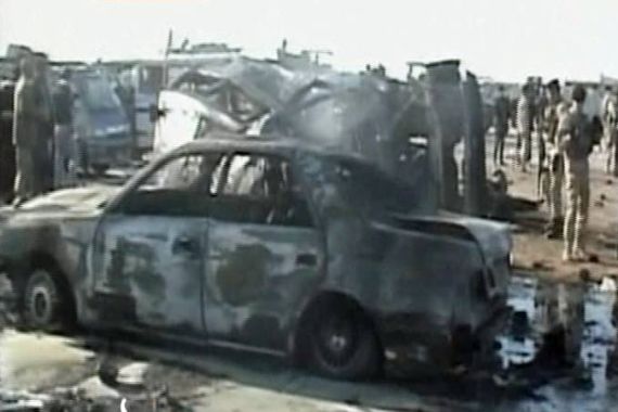 Two suicide bomb attacks near the holy city of of Karbala, RTV pictures