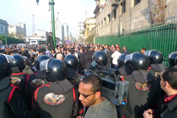 Protesters gather in Egypt for a second day