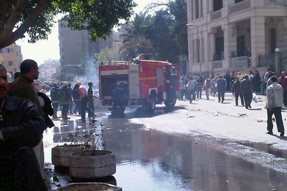 TWITPIC OF CAIRO''S INTERIOR MINISTRY BUILDING ON FIRE