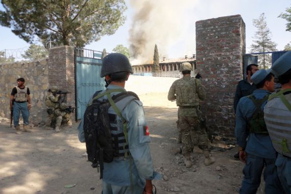 Afghan and NATO troops engage in a shoot out in Khost