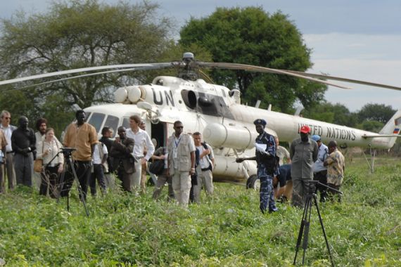 UN helicopters shot at in Abyei