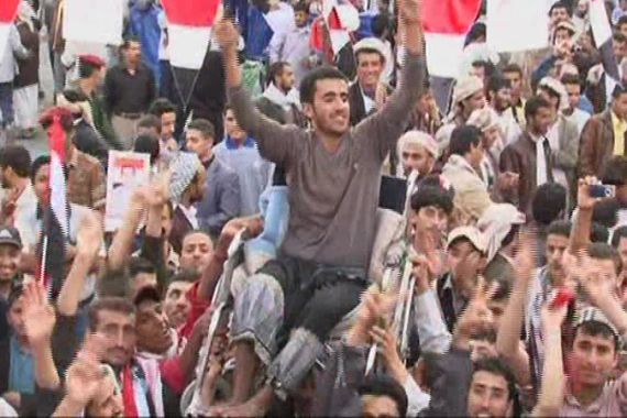 yemenis celebrate what they say is fall of saleh regime