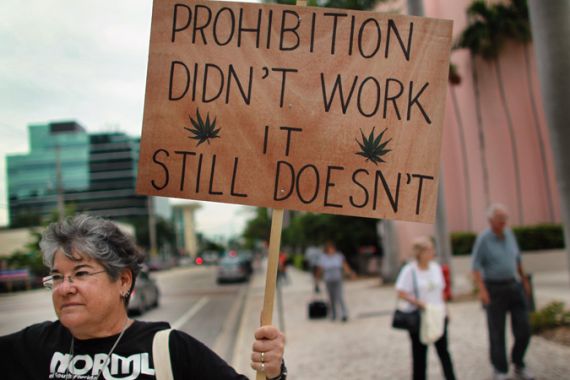 Marijuana protestor