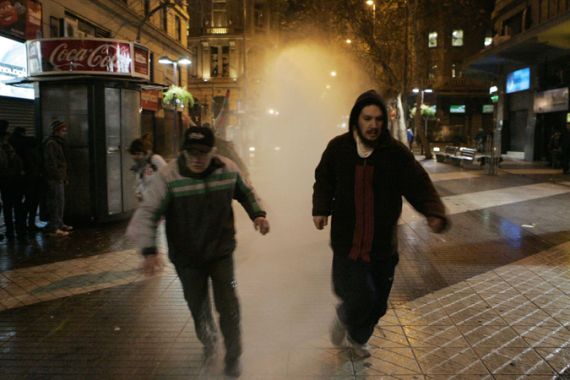 chile water cannon protest