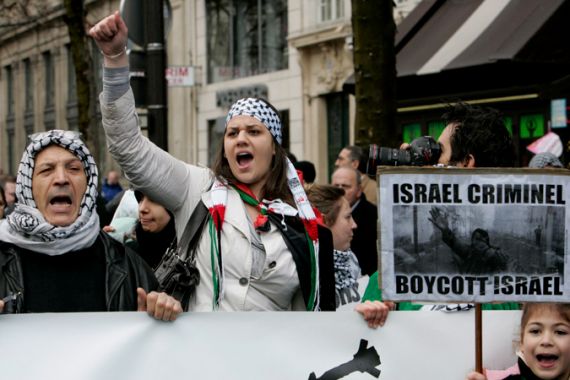 Israel boycott protestors