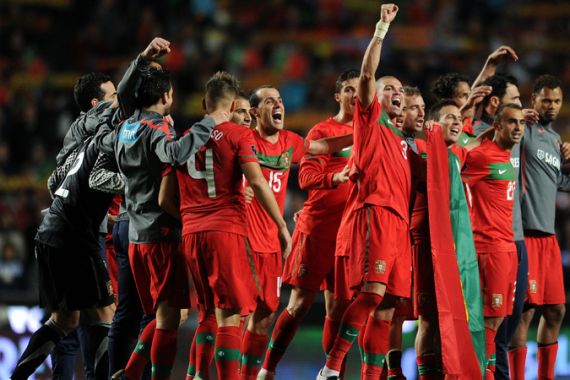 Portugal football team celebrates