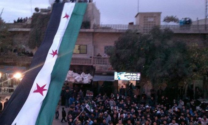 Syrian flag protesters