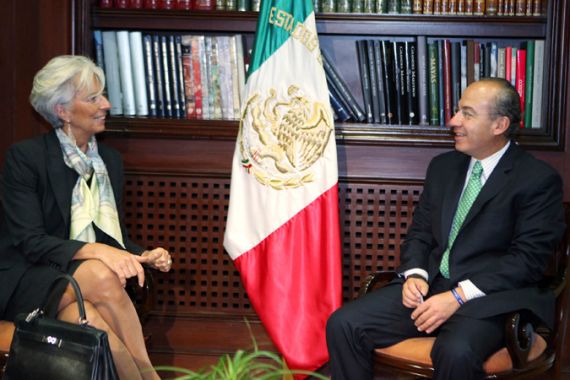 Mexico president Felipe Calderon IMF Christine Lagarde
