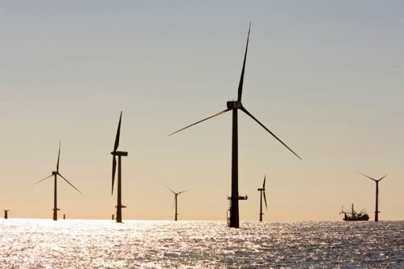 Netherlands Holland sea Wind turbines