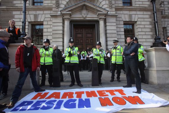 UK Uncut And Occupy London Protestors Join Forces To Demonstrate About Corporate Tax
