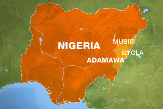Nigeria Map showing Mubi, Yola