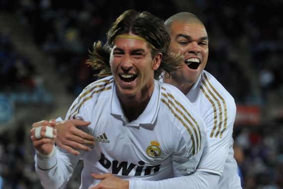 Sergio Ramos (L) and Pepe of Real Madrid