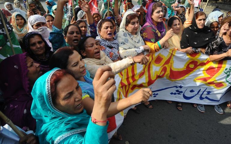 Activists of the ruling Pakistan Peoples