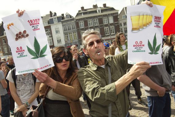 Protesting Netherlands cannabis ban