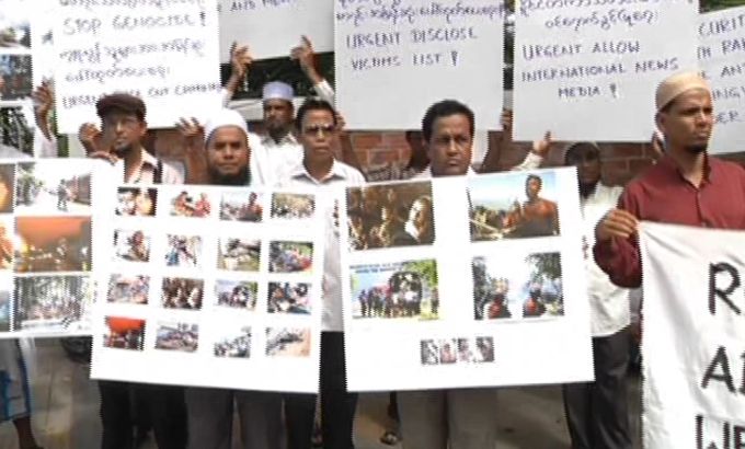 Rohingyas protest in Bangkok