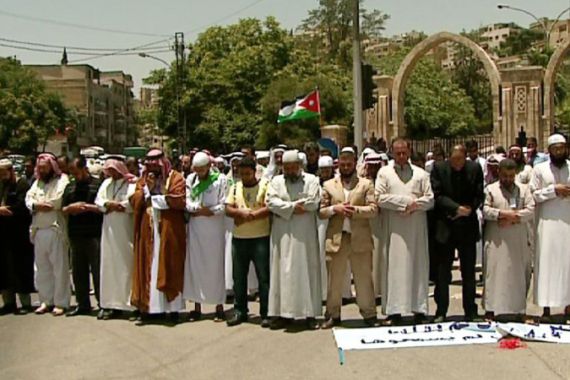 Jordan imam protest [Al Jazeera]