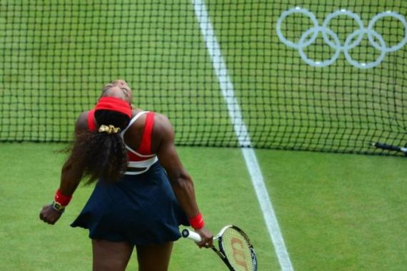 Serena Williams of the US celebrates he