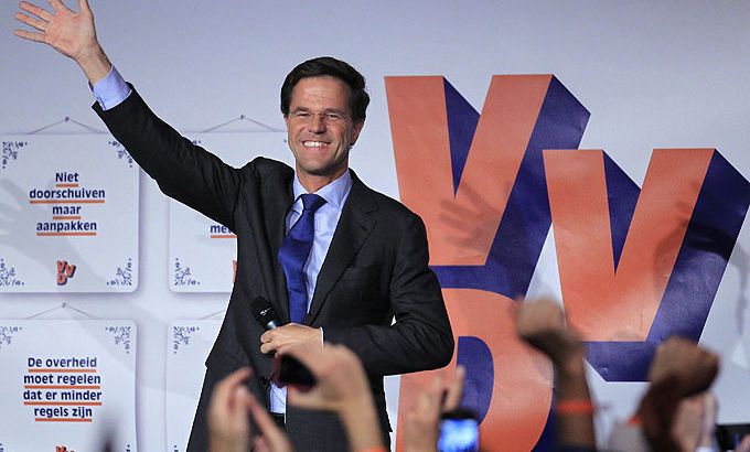 Dutch Prime Minister and Liberal Party (VVD) leader Mark Rutte