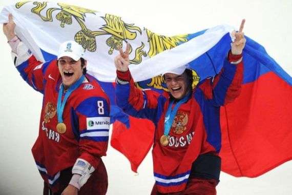 Russia''s Alexander Ovechkin (R) and Alex