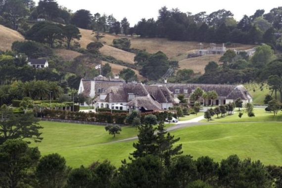 An aerial view of the Dotcom Mansion, home of Kim Dotcom, who founded the Megaupload.com site in Coatesville, Auckland