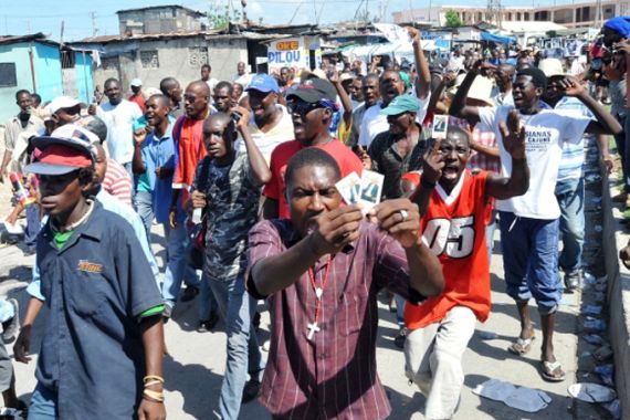 Anti-government demonstrators Haiti