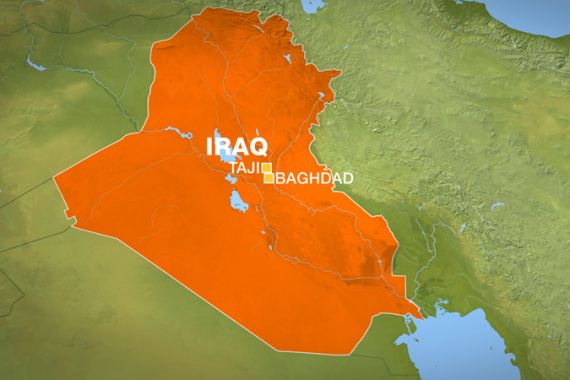 Map showing Baghdad and Taji in Iraq